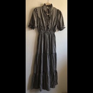 Black gingham short sleeve dress